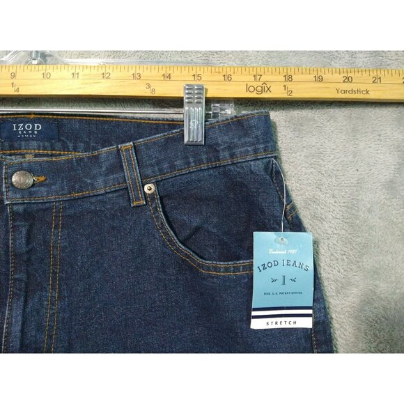 IZOD Jeans Womens 16W Blue Denim Stretch Boot Cut Straight Leg Dark Sandblast - Picture 3 of 9